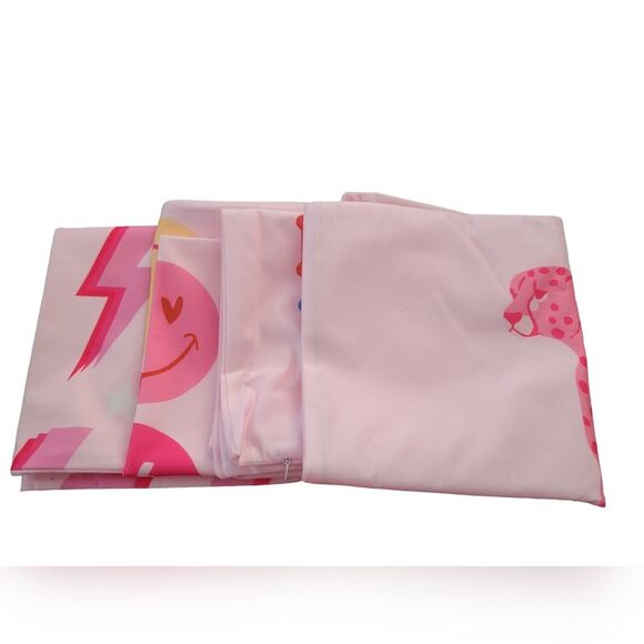 NWOT Decorative Pink Preppy Throw Pillows Cushion Covers Case 4 Pcs 18" x 18" - Picture 3 of 3